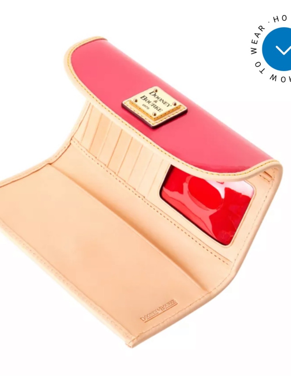 Spring Delight!! NWT - Dooney & Bourke Pink Patent Leather Continental Clutch - Picture 8 of 8